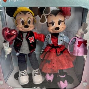 Mickey Mouse and Minnie Mouse Ltd Ed Doll Set - Valentines 2022 - New In Box